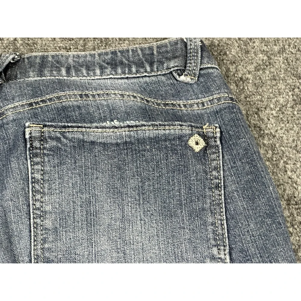 Democracy Ab Technology Jeans Women's Sz 6 Blue Raw Hem Frayed Cropped 30X25 - Picture 15 of 15